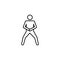 Back kick, karate line icon. Signs and symbols can be used for web, logo, mobile app, UI, UX