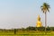 The back of a large golden yellow buddha At Wat Muang, which is an important religious tourist destination In Ang Thong Province