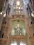 Back of main nave in cathedral in city of Barcelona, Spain - vertical