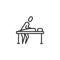 Back massage therapy line icon