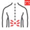 Back pain line icon, spine pain and human back, backache vector icon, vector graphics, editable stroke outline sign, eps