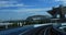 A back point of view on the railway at Yurikamome line in Tokyo