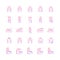 Back and posture problems gradient linear vector icons set