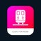 Back, Railway, Train, Transportation Mobile App Button. Android and IOS Glyph Version