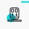 Back, Railway, Train, Transportation turquoise highlight circle point Vector icon