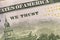 Back reserve side detail of American national currency banknote dollars bills. Symbol of wealth and prosperity. In God we trust