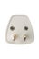 Back side of electric power plug on white background