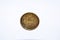 Back side of Old Indian 20 paise coin. Year 1970 vintage coin. White background