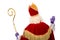 Back of Sinterklaas on white background