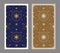 Back of Tarot card decorated with stars, sun and moon. Esoteric background