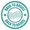 BACK TO BASICS text written on blue round postal stamp sign