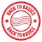 BACK TO BASICS text written on red round postal stamp sign