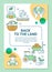 Back to the land poster template layout. Agricultural sector. Organic farming.Banner, booklet, leaflet print design with