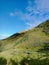 Back to nature with green savana and blue sky