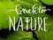 Back to Nature lettering quotes with green Aquatic leaf background