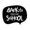 Back to online school lettering. Black talking bubble with hand lettering quote. Quarantine Shirt Design. Online education. Return