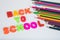 Back to school alphabet letters and colour pencils