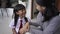 Back to school. asian pupil with primary student uniform getting ready to school