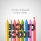 Back to school background with colorful crayons