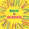 Back To School. Background with Colorful Pencils with Header. Welcome. Poster,Banner ,Brochure Template.Vector Illustration.