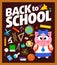 Back to school background with piggy