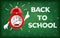 Back to school - background. Red alarm clock