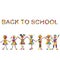 Back to school background with stylized patterned kids