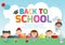 Back to school banner background.welcome back to school ,Cute school kids.education concept, Template for advertising brochure