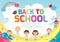 Back to school banner background.welcome back to school ,Cute school kids.education concept, Template for advertising brochure