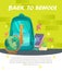 Back to School Cartoon Illustration social media template with back to school icon Set.