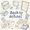 Back to school collection with various study items