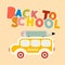 Back to School Colorful Title with Yellow Bus