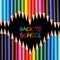 Back to school concept. Colorful pencils arranged as heart on black background.