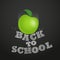 Back to school concept. Falling apple