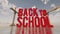 Back to school Construction workers group and building materials location survey