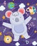 Back to school, cute koala clock map educational cartoon