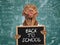 Back to school. Cute puppy and blackboard with inscription