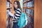 Back to school education knowledge college university concept, Beautiful female college student holding her books smiling happily