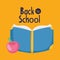 Back to school education open book literature and apple