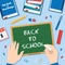 Back to School Flat Style Vector Background With