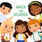 Back to school flat vector banner template