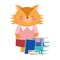 Back to school, fox books notepad palette color cartoon