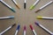 Back to school. Free space. The markers are laid in a circle to form a place for the inscription. Children\\\'s creativity