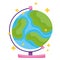 Back to school, globe map geography cartoon icon