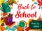 Back to school greeting card with student supplies