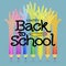 Back to school. Hand Pencil Background