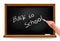 Back to school Hand writing on a blackboard