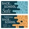 Back to school horizontal flyer. Composition with educational pattern. Hand written lettering