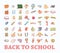 Back to school, icons, vector illustration.