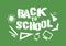 Back to School inscription with tools vector